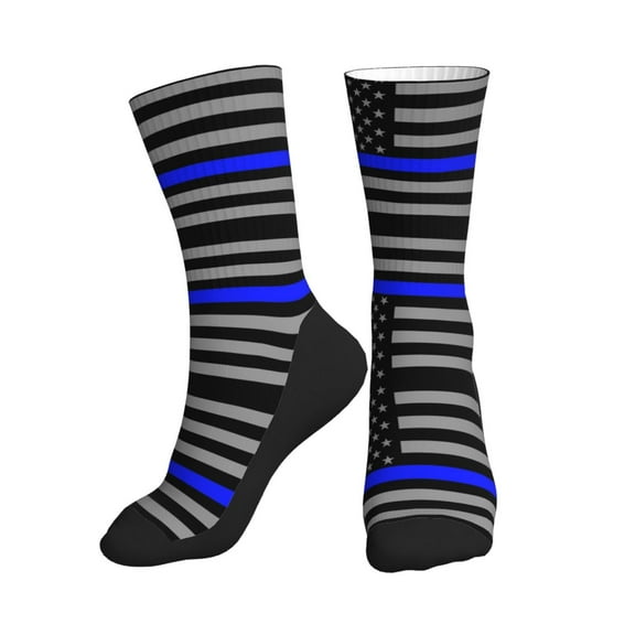 Mens Womens Distressed Police Style Usa Flag Funny Funky Crazy Novelty Colorful Dress Socks
