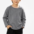 thumbnail image 2 of DJDLJWCJ Kids Boys Cotton Long Sleeve Tee Crewneck Loose Fit Basic Tees Tops Stretch Soft Comfortable Shirts Gray Size 18 Months, 2 of 9