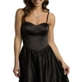 thumbnail image 2 of David’s Bridal, The Edit by DB Studio Women's Formal Corset Seam Full Skirt A-Line Dress, Mid-Length, Satin, 2 of 6