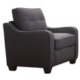 thumbnail image 1 of ACME Cleavon II Fauteuil d'Appoint en Tissu de Lin Capitonné Gris, 1 of 2