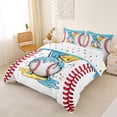thumbnail image 3 of Erosebridal Kids Baseball Queen Duvet Cover Set, Sports Theme Bedding, Colorful Polka Dots Reversible, 1 Duvet Cover and 2 Pillowcases (No Comforter), 3 of 5