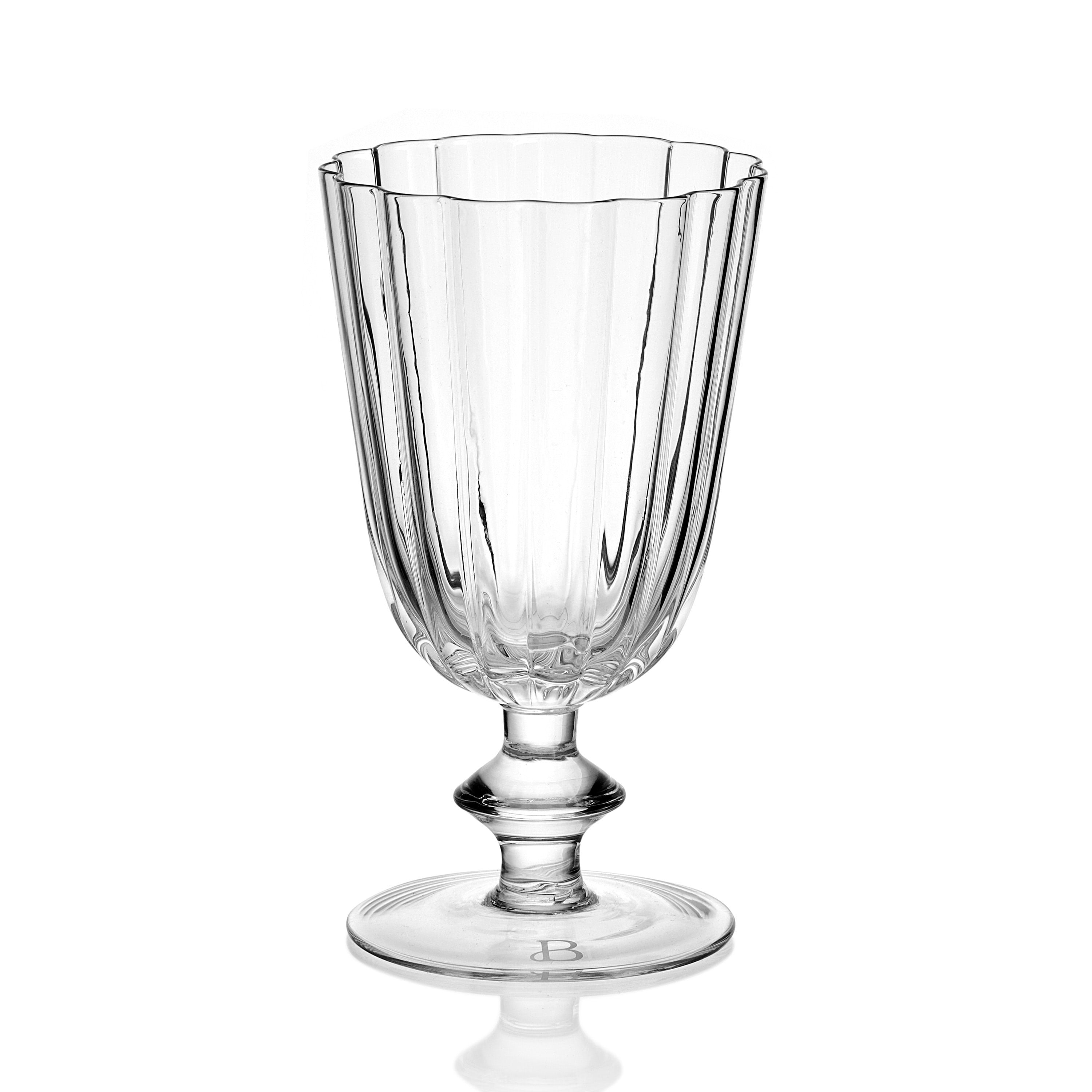 Beautiful Scallop Set of 4 Glass Goblet Clear by Drew Barrymore