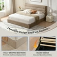 thumbnail image 5 of Zanmintaobo King Bed Frame with Lift up Storage & Layered Linen Upholstered Headboard - Sturdy,Noise-Free,No Box Spring Needed,Easy Assembly,Mushroom, 5 of 13