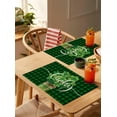 thumbnail image 4 of Green Plaid Placemats Set of 6,Washable Woven Burlap Cloth Fabric Placemat for Square/Rectangle/Round/Oval Dining Table,Easy Clean Place Mats St. Patrick''s Day Buffalo Checkered Plant, 4 of 6