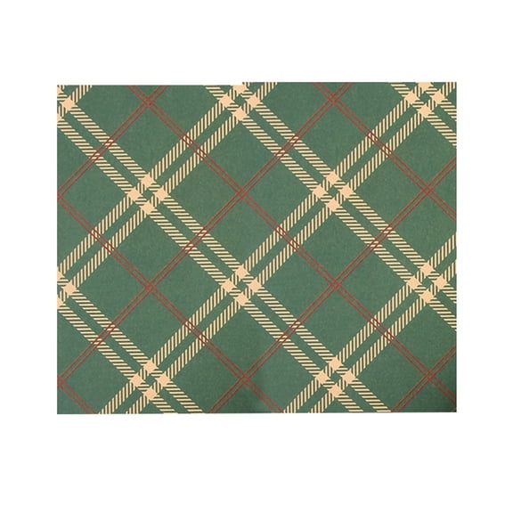 putnchl Christmas Wrapping Paper Christmas Elements Collection Single-Sided Wrapping Paper Plaid Barn-Moose And Other Patterns-70cmX50cm