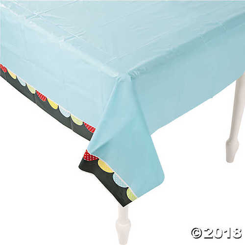 Blue Chalkboard Tablecloth