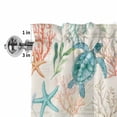 thumbnail image 3 of Window Valance for Kitchen,Summer Sea Turtle Starfish Coral Rod Pocket Curtain Valances Short Curtains Drapes Panel,Ocean Creature Retro Letter Window Treatment Topper for Living Room Bathroom, 3 of 9