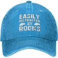 thumbnail image 1 of Easily Distracted by Rocks Hat for Men Women Funny Dad Tracker Hat Baseball Cap, 1 of 8