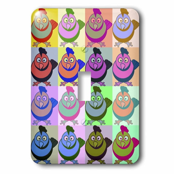 3dRose, Cartoon Chicken Pop Art, single toggle switch