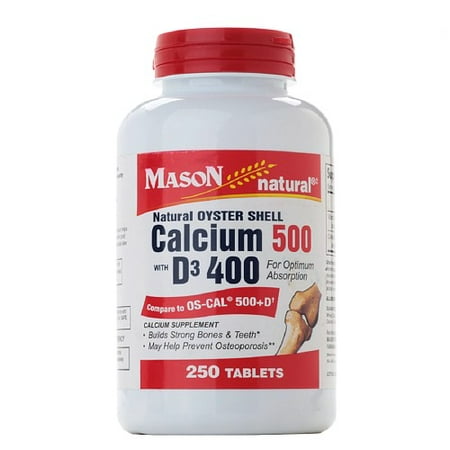 Mason naturel Oyster Shell calcium 500 mg avec vitamine D3 - 250 Ea