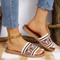 thumbnail image 2 of Women's Boho Style Butterfly Embroidered Flat Slippers Slide Sandals Fashion Flat Sandals Beach Slippers, 2 of 8