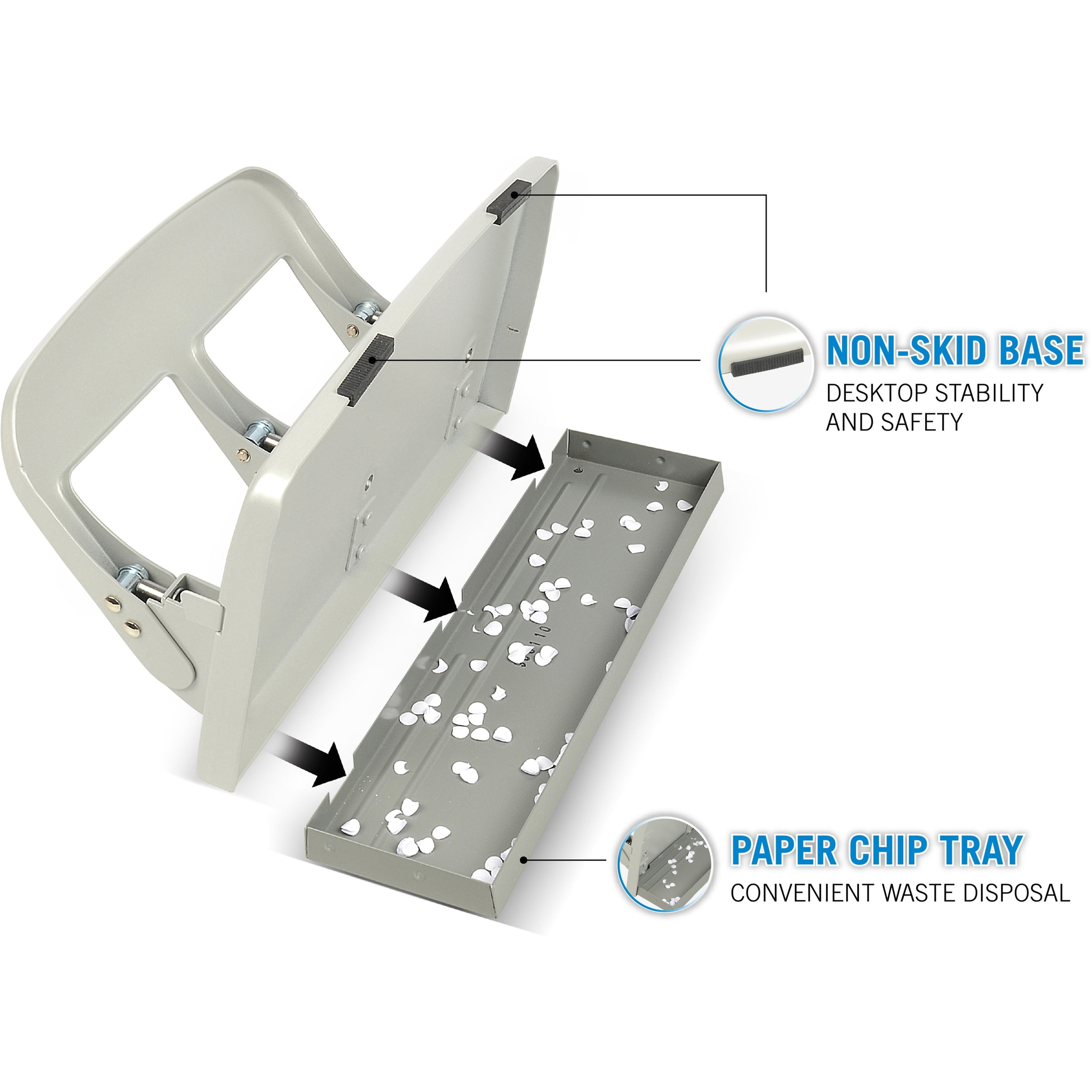 CARL 40-Sheet HC-340 Heavy-Duty Three-Hole Punch, 9/32" Holes, Silver