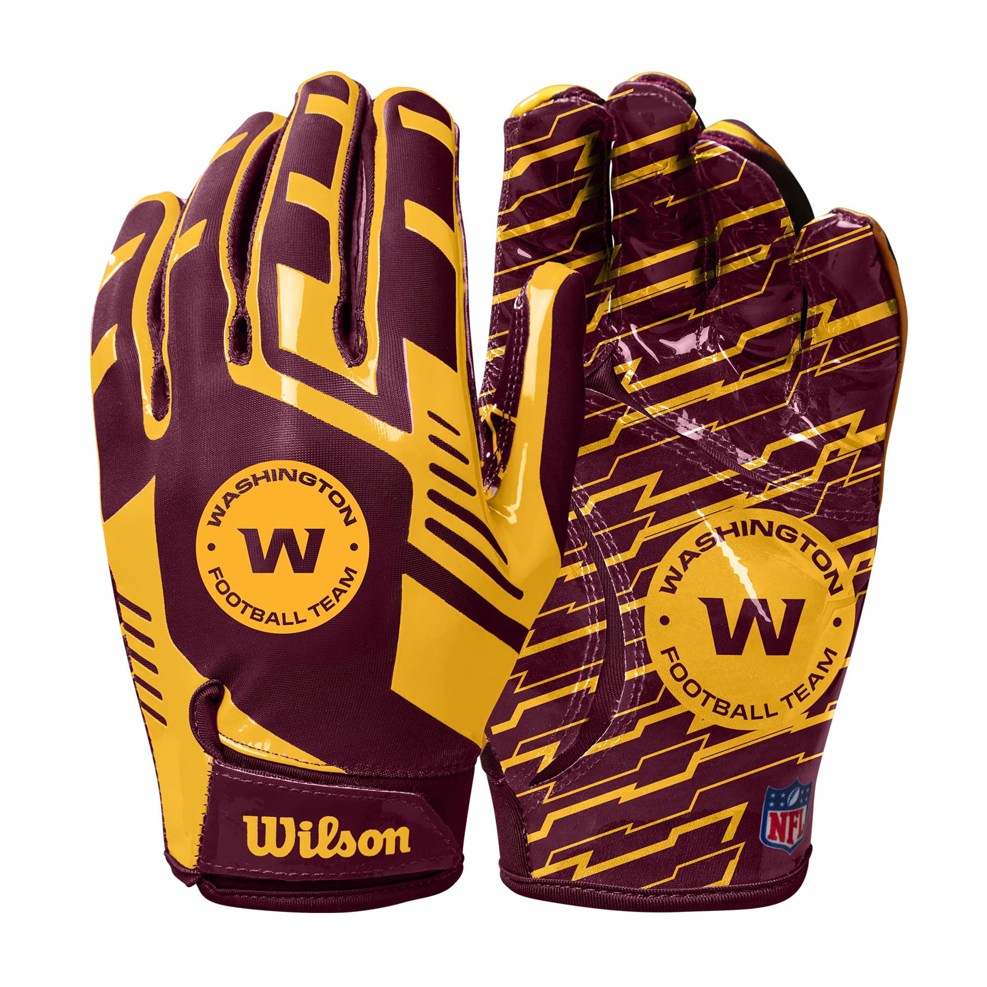 Wilson Nfl Stretch Fit Football Gloves - Youth Washington Commanders
