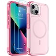 thumbnail image 1 of KOMI Magnetic for iPhone 13 Case, [Compatible with MagSafe][10 FT Military Grade Drop Protection] [2+Tempered Glass Screen Protector] Non-Slip Heavy Duty Full-Body Shockproof Phone Case, Magnetic Pink, 1 of 5