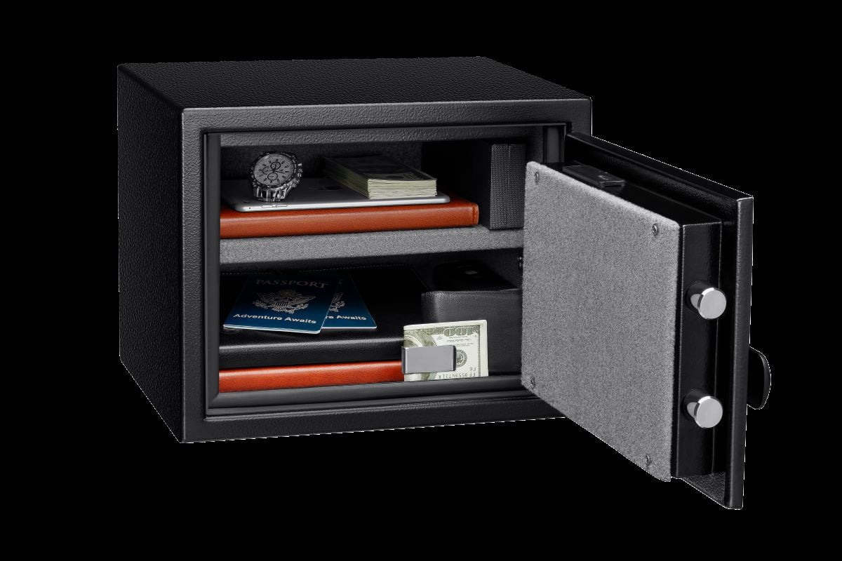 Fortress Small Personal Fire and Waterproof Safe Model 44EF10W Electronic Lock, 1 Shelf, New, 1 Each