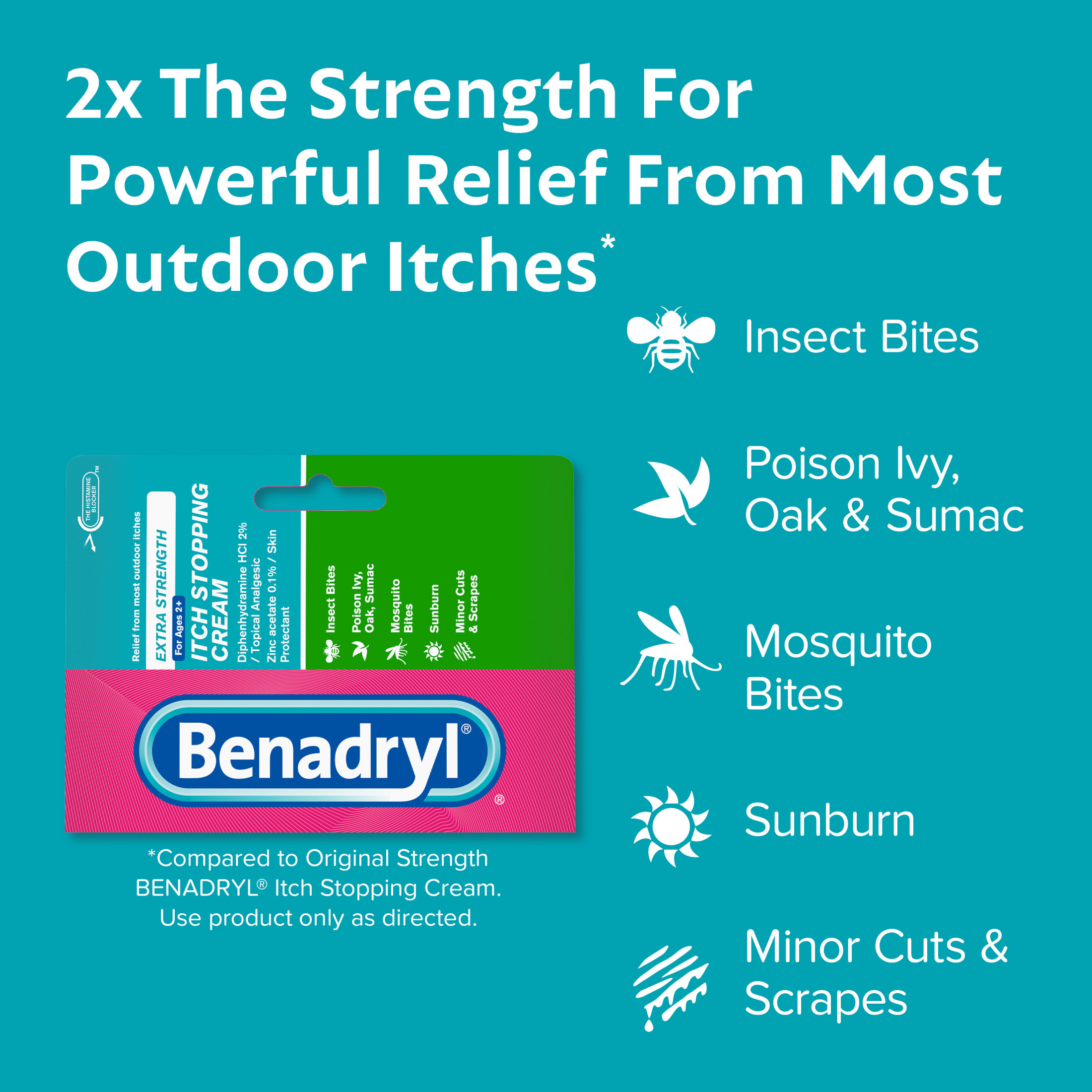 Benadryl Extra Strength Anti-Itch Topical Analgesic Cream, 1 oz - image 4 of 12