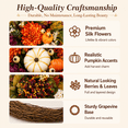 thumbnail image 2 of 24 Inch Fall Wreath for Front Door, Artificial Autumn Harvest Wreath with Sunflowers Pumpkins Maple Leaves Berries, Thanksgiving Halloween Home Porch Decor, 2 of 8