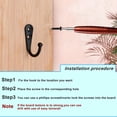 thumbnail image 7 of Tattom 15Pcs Decorative Wall Hooks for Hanging,Black Screw in Hooks ,Coat Hooks Wall Mount ,15 lb Clothes Hooks for Hanging with 30 Pieces Screws for Outdoor, Closet, Door, Bathrooms,Backpack, 7 of 7