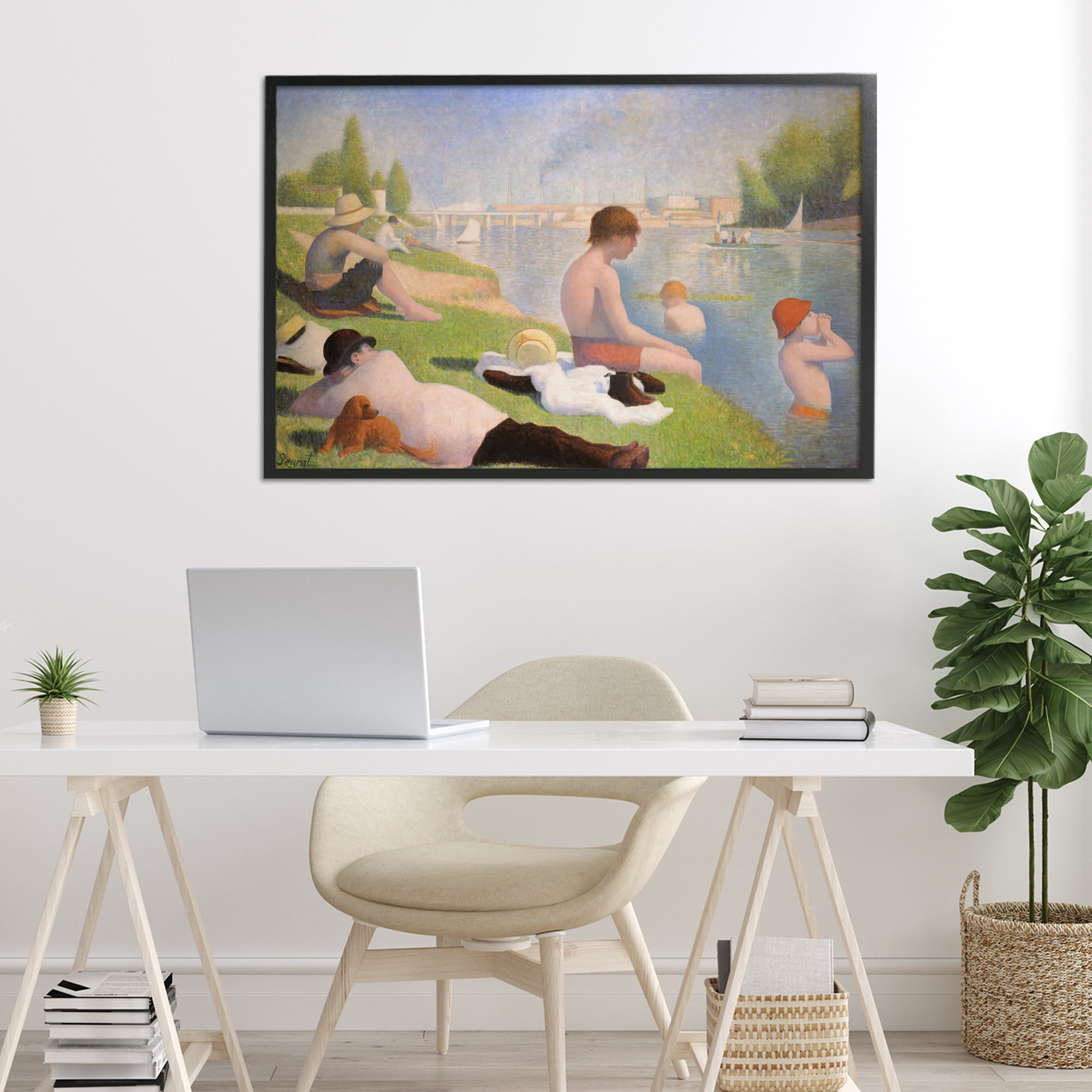 Stupell Industries Afternoon Bathers Georges Seurat Black Framed Giclee Art, design by Georges Seurat