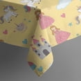 thumbnail image 5 of Yellow Princess Castle Unicorn Pattern Square Tablecloth,Waterproof Square Table Cover,Wipeable Spillproof Washable Table Cover for Home Kitchen Party Decor 52"x52"(132x132cm), 5 of 6
