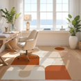 thumbnail image 3 of Design&I 5'x7' Ultra Soft Area Rug, Earthy Tones Abstract Geometry Modern Geometric Circles and Curves Design Fluffy Washable Non Shedding for Bedroom Living Room Home Office, 3 of 3
