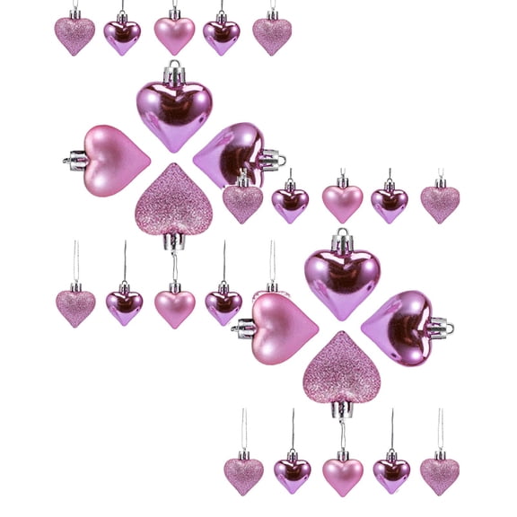 72Pcs Clearance Sale! Valentine Decorations Heart Ornaments Romantic Valentine'S Day Gifts Hangs Practical Home Decor