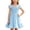 Light Blue, variant on 7-8 Years Girls Dresses Cute Solid Color Short Sleeve Ruffle A Line Tiered Dress
