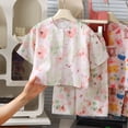 thumbnail image 2 of felwors Big Girls Pajamas Cute Short Sleeve & Pants 2-Piece PJ Set(White,11-12 Years), 2 of 5