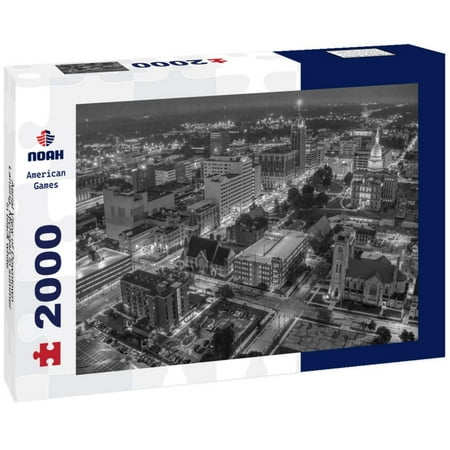 Noah Jigsaw Puzzle Aerial View of Downtown Lansing, Michigan in summer in black white 2000 pieces