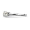 thumbnail image 3 of Solid 14K White Gold Three Stone Engagement Ring Comfort-Fit with CZ Cubic Zirconia Size 8, 3 of 8