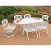 Home Styles Biscayne 7 Piece Metal Patio Dining Set in White