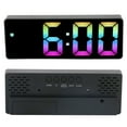 thumbnail image 1 of Reloj Despertador Digital Colorido Grande, Concha Negra, Elegante, Moderno, Colorido, LED, Despertador Digital, Modo Nocturno Para Oficina, 1 of 7