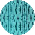 thumbnail image 1 of Ahgly Company Indoor Round Oriental Turquoise Blue Industrial Area Rugs, 4' Round, 1 of 4