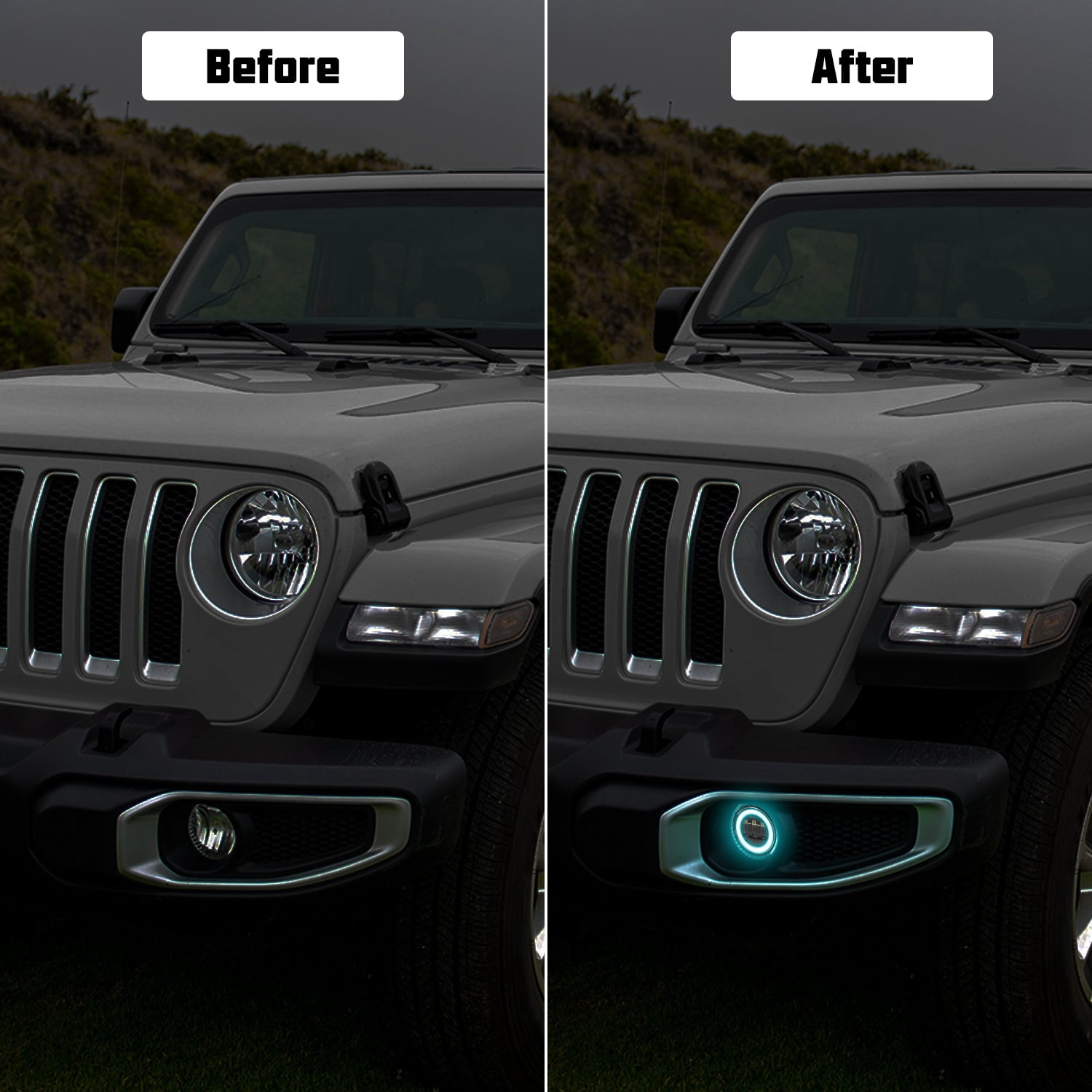 Sunpie (2pcs/set) 4 inch RGBW LED Fog Lights for 2018-2024 Jeep Wrangler JL/JLU Jeep Gladiator (JT)