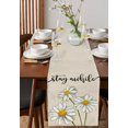 thumbnail image 4 of Table Runner Dresser Scarves 70 Inch Long, White Daisy Flower Funny Quote Linen Dining Table Runners Watercolor Floral on Retro Linen Tabletop Scarf for Wedding Holiday Party Kitchen, 4 of 7