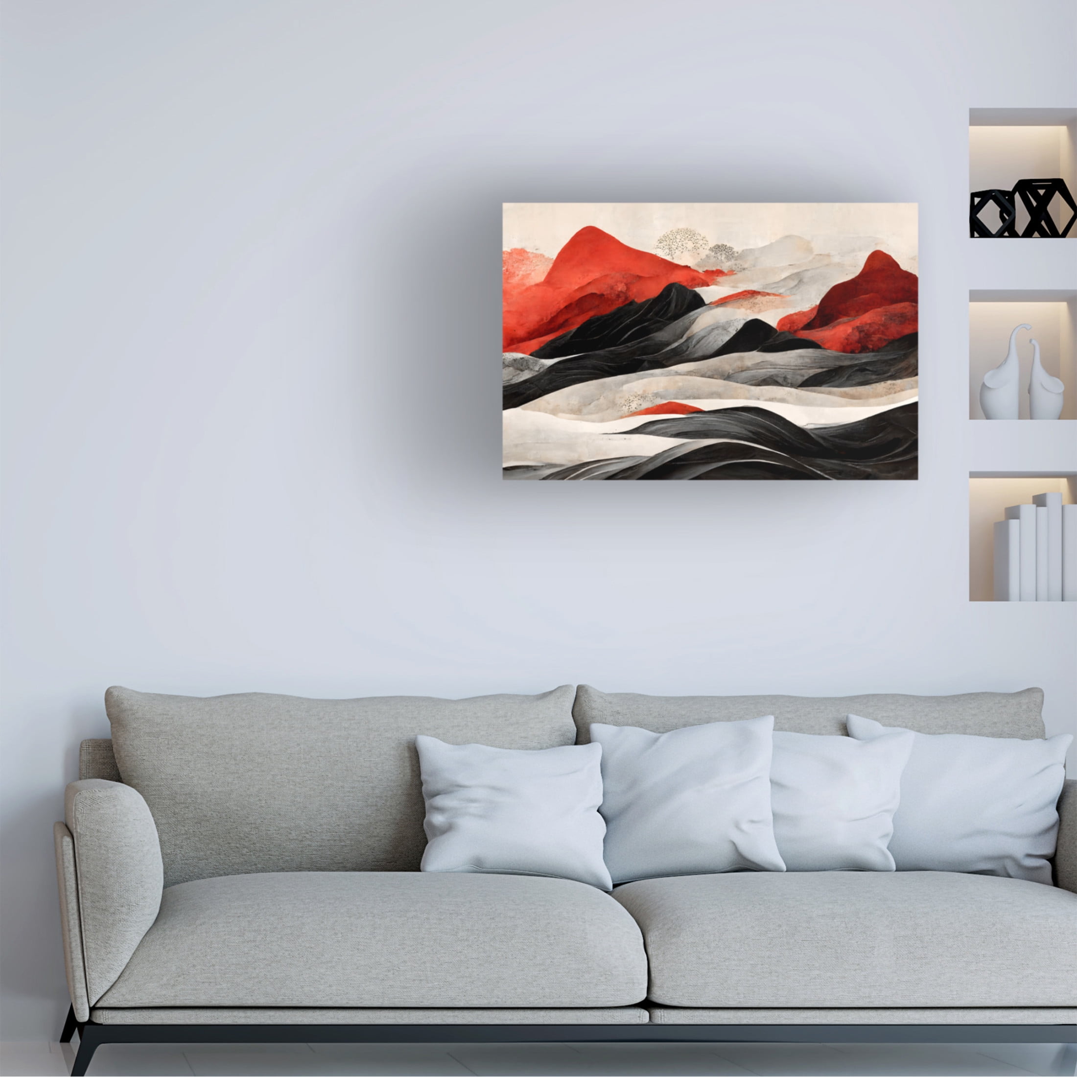 Canvas Wall Art - Treechild 'Red Mountains' Wall Art for Living Room, Bedroom, or Office D?cor by Trademark Fine Art - 19 x 12 Inches