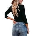 thumbnail image 4 of FASHIONWT Women Plus Size O-Neck Commuter Long Sleeve T-Shirt Top, 4 of 4