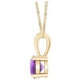 thumbnail image 2 of Angara Collier en Améthyste Naturelle - Pendentif Solitaire Rond en Améthyste avec Broches en Or Jaune 14K pour Femmes, 2 of 9