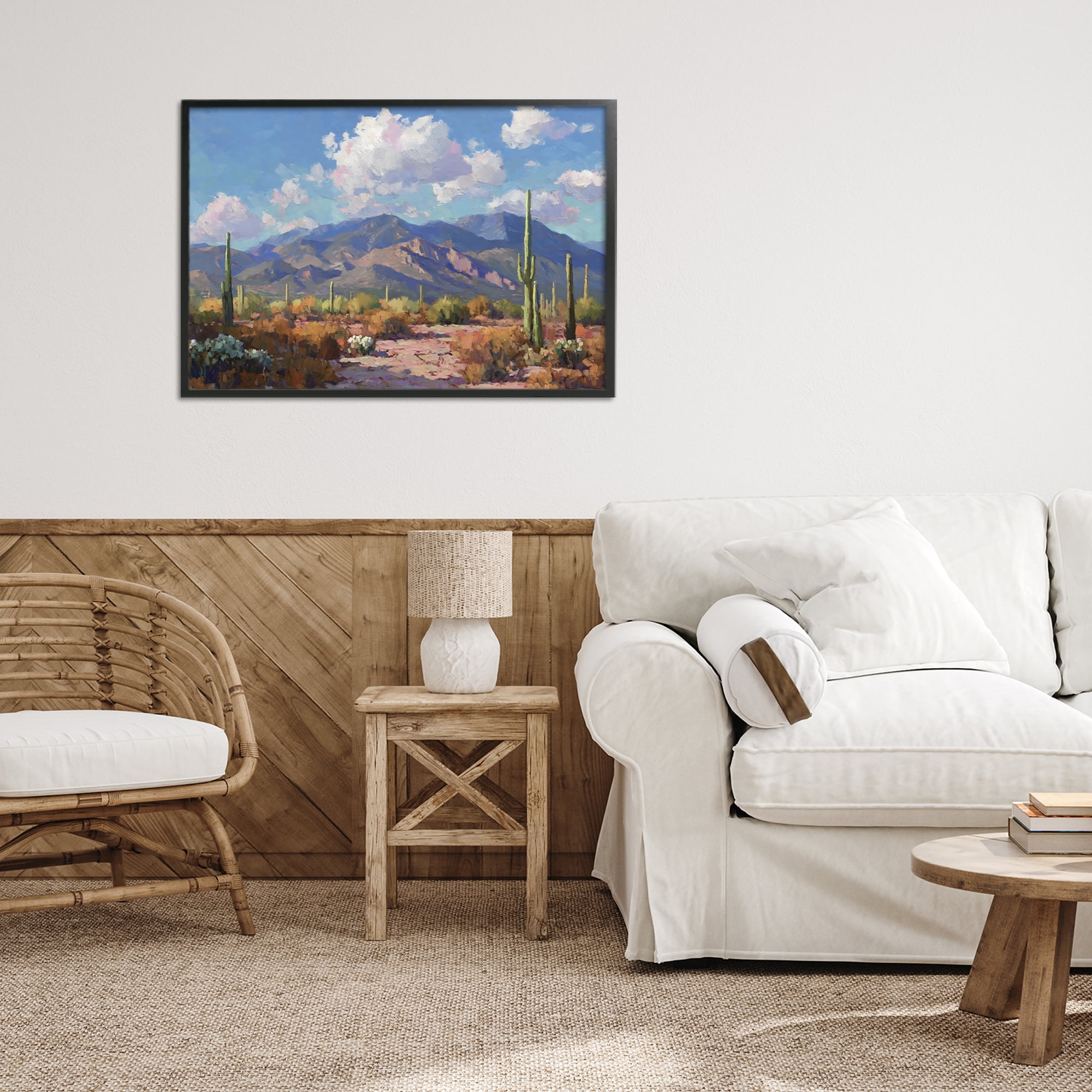 Stupell Industries Desert Mountains at Sunset Glow Black Framed Giclee Art, design by Gina Kelly