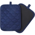 thumbnail image 1 of Anti-Slip Grip Pot Holders for Kitchen, Cotton Oven Pot Holders Set with Neoprene for Heat Resistant 450F, 7x9 Inches Potholders Machine Washable 2PCS (Blue, 2), 1 of 6