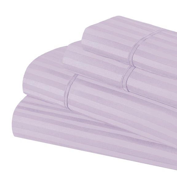 Egyptian Cotton 650 Thread Count Stripe Sheet Set, California King, Lavender by Superior
