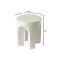 thumbnail image 5 of LeisureMod Round Side Table in Fiberstone with Arched Base Design Compact Weather-Resistant for Modern Home, Living Room, Bedroom, Patio Crus Collection in White, 5 of 14