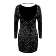 thumbnail image 4 of Women's Long Sleeve Black Sequin Dress Women Formal Dress Sequin Party Dresses for Women, 4 of 5
