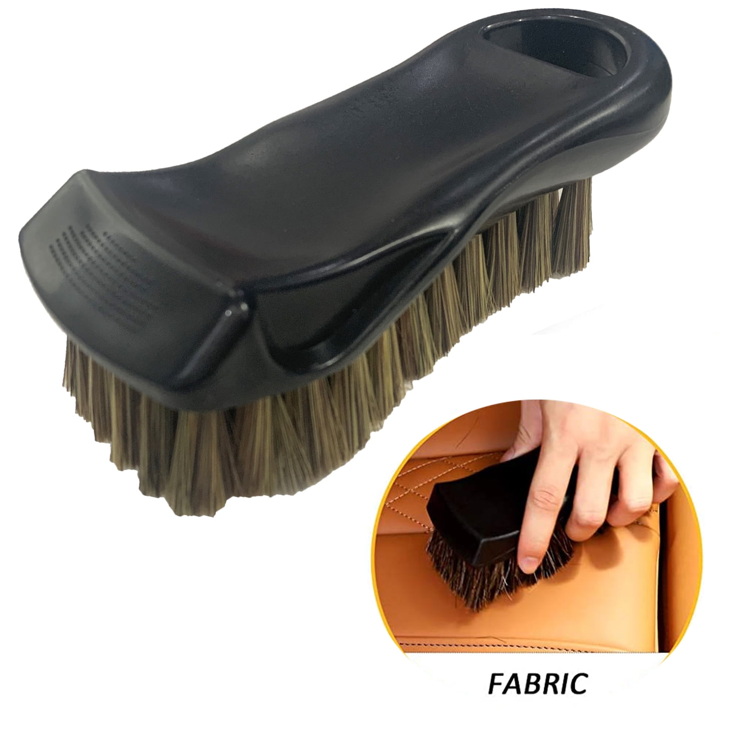 Auto Drive Brand 7380A 6 Inch Leather  Brush For Car Cleaning, Black