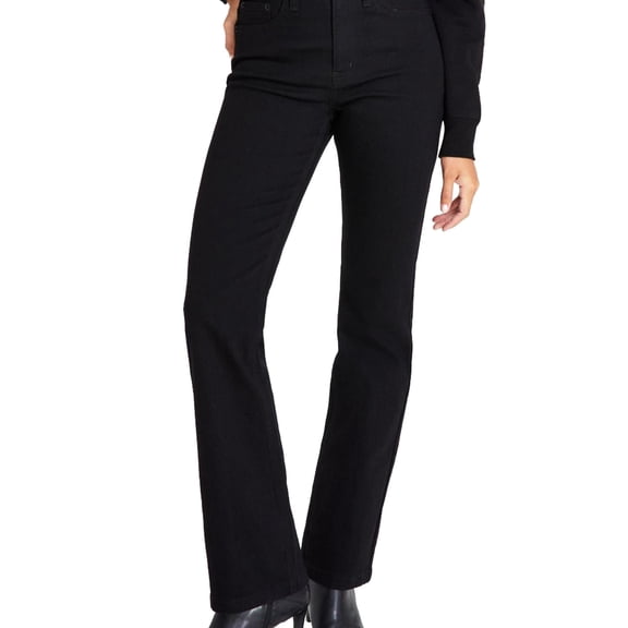 Calvin Klein Womens Whisper Soft Bootcut Boot Cut Jeans, Black, 25