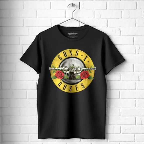 Guns N Roses Band Logo Men's T Shirt (Black, Big&Tall3XLT)