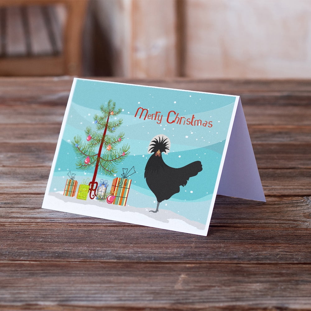 Polish Poland Chicken Christmas Greeting Cards and Envelopes Pack of 8