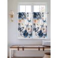 thumbnail image 2 of Vintage Blue Floral Bathroom Window Curtain, Farmhouse Watercolor Flower Butterflies Light Filtering Coffee Kitchen Curtains, Bedroom Living Room Curtains 2 Panel 84"x45", 2 of 6