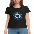 thumbnail image 2 of Signetis Unisex Abstract Neon Blue Graphic Tee, Black, Short Sleeve, 2 of 9
