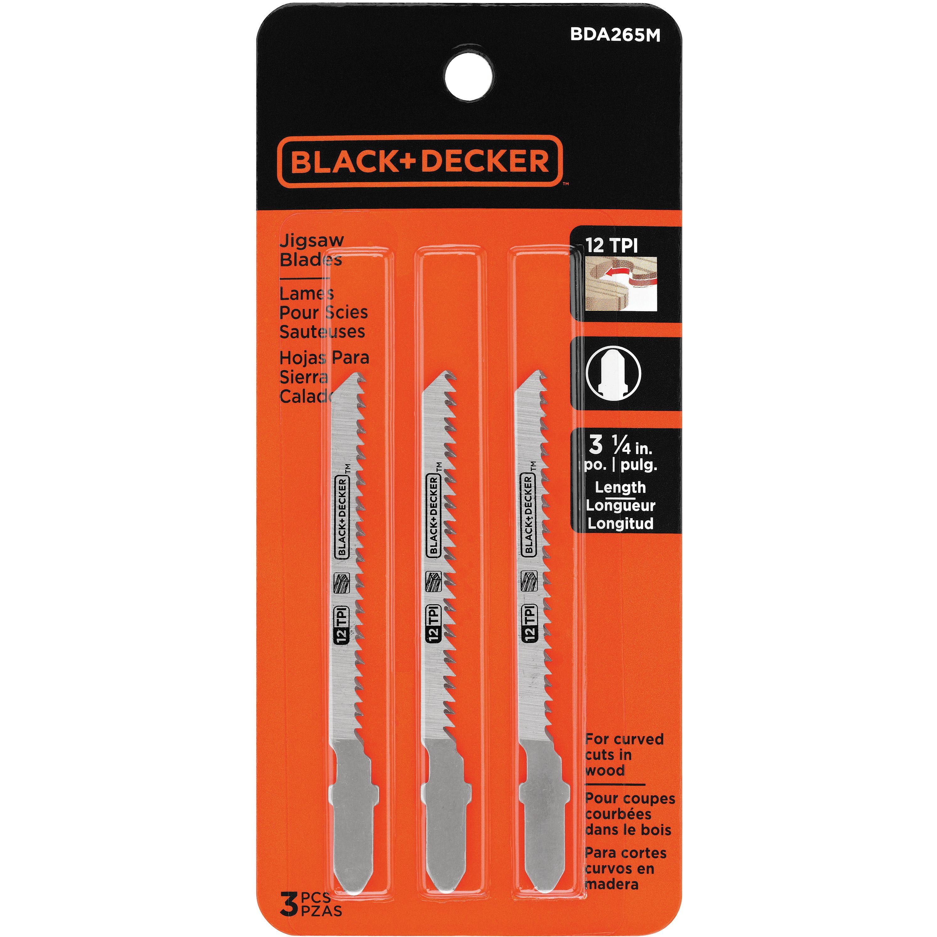 BLACK+DECKER BDA265M 3pk Scroll Jig Saw Blades